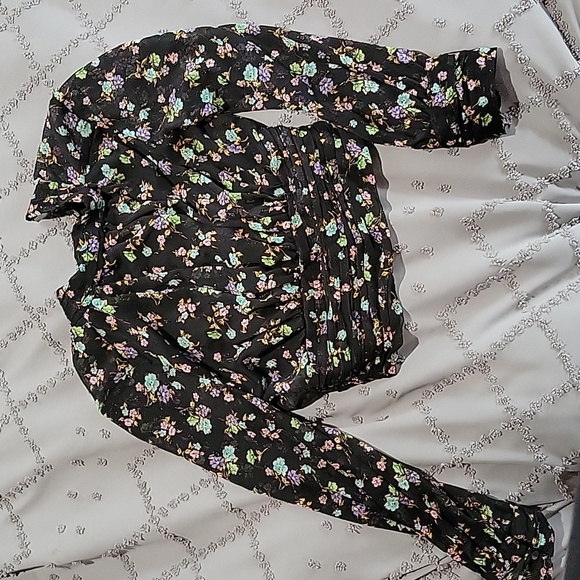 NWT Zara cropped floral top size S - Picture 3 of 4